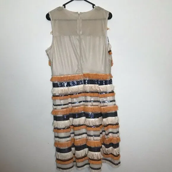 Eva mendes fringe sequin fit‎ and flare dress - Picture 7 of 8